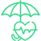 Heart under umbrella icon